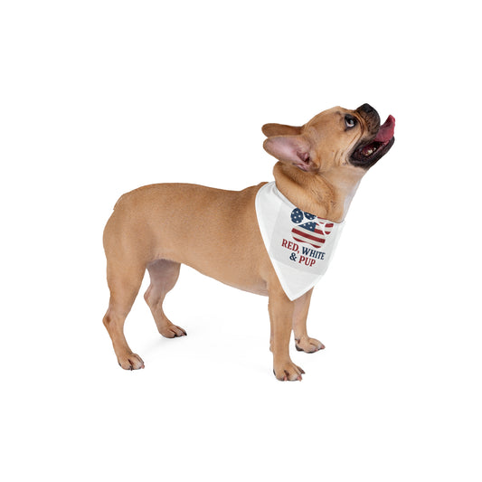Patriotic Pet Bandana - Red, White & Pup, Dog Scarf, Pet Accessory, Fourth of July, Puppy Gift, Holiday Wear
